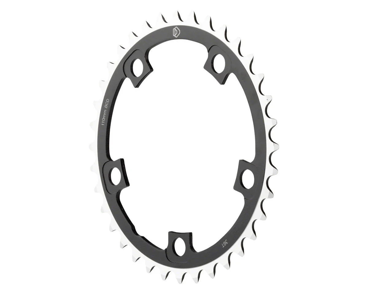 MSW Dimension Chainrings (Black/Silver) (3 x 8/9/10 Speed) (Middle) (110mm BCD) (34T)